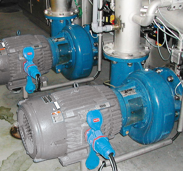 MELTRIC plugs used as motor disconnects in a brewery.